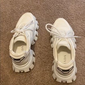 White Prada cloudburst sneakers